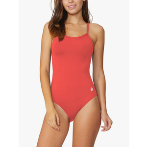 baleaf Women's Athletic Training Adjustable Strap One Piece Swimsuit, XL, Coral Red