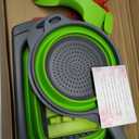 BaraBara 10 pcs Silicone Telescopic Collapsible Strainers with Handles, Foldable Bowl, Clip on Drainer. Green Spoon Rest, 3 ladle Masher Spoons. Silicone Gloves Heat Resistant Bundle Cooking Set.