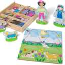 Melissa & Doug Best Friends Magnetic Dress-Up Wooden Dolls Pretend Play Set (78 pcs)