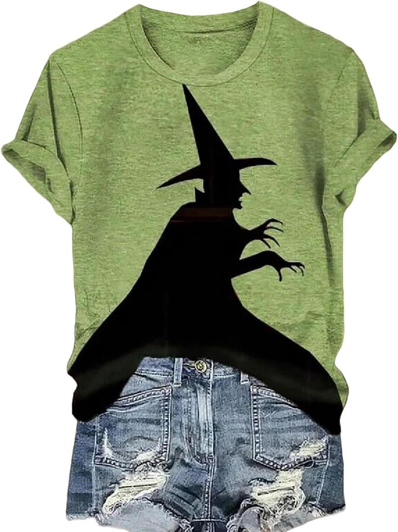 Halloween Ghost Dogs Tshirt Gift Women Dog Lover Halloween Shirt Cute Pumpkin Face Graphic Tee Short Sleeve Fall Top (Large, Green-01)