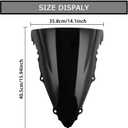 PSLER Double Bubble Windshield for YZF R6 2003-2005 R6S 2006-2009, Black