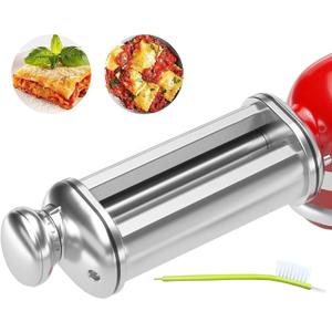 Pasta Roller for Kitchenaid Stand Mixer, Stainless Steel pasta roller attachment with 8 Adjustable Thickness Knob, Dough Pasta Roller pasta roller attachment for Raviolis Pasta (1-Piece Set (Roller Only))