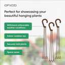 Plant Hanger, 4 Pcs - Flower Hanging Planters for Indoor and Outdoor Plants - Plastic Plant Holder with Hooks, Brown
