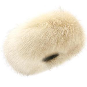 Faux Fur Headband for Women Elastic Fuzzy Thick Earmuffs Winter Headwrap Ear Muffs Furry Ear Warmers Cold Weather (Beige)