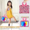 iPad 10.2 Kids Tablet Case for Boy & Girl - Pink Princess EVA Foam Shockproof Kid-Proof Case with Stand & Handle