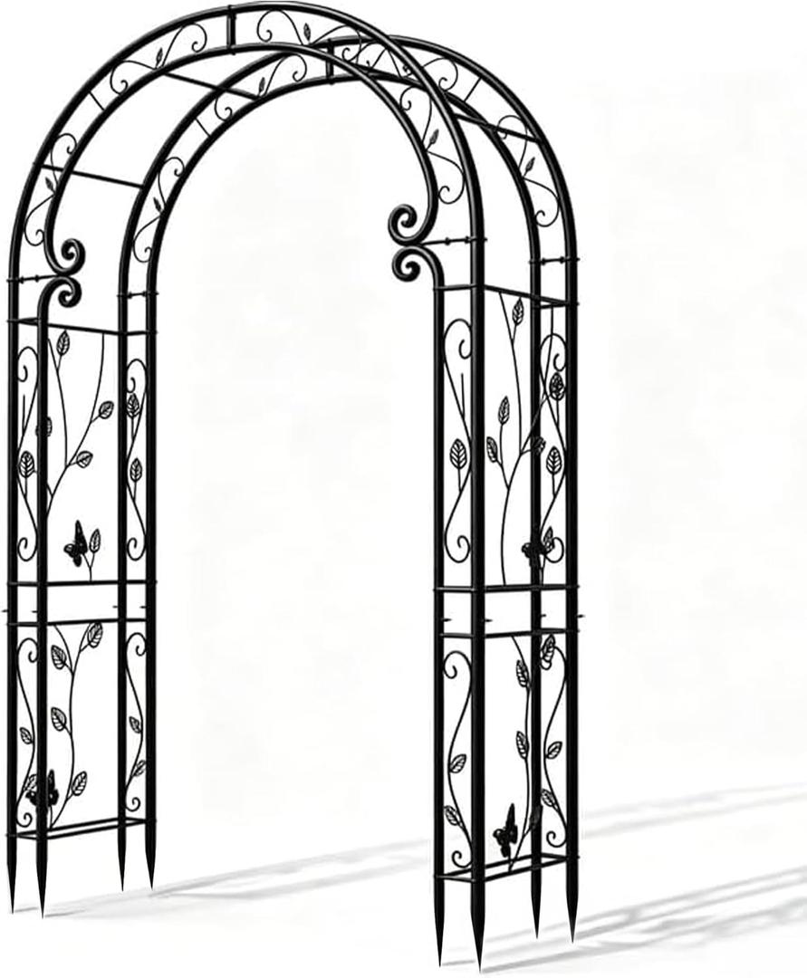 Garden Abor - 88"(H)*51"(L), Sturdy Metal Garden Arch with Rust-Resistant Finish, Trellis for Climbing Plants Outdoor, Ideal as Wedding Arches for Ceremony20MM Pipe