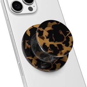 Svanove Magnetic Phone Grip Compatible with Magsafe Phone Grip Holder, Collapsible Tortoise Print Mag Safe Cellphone Grips Kickstand, Cute Animal Pattern Trutle Shell Stand for iPhone Samsung Android