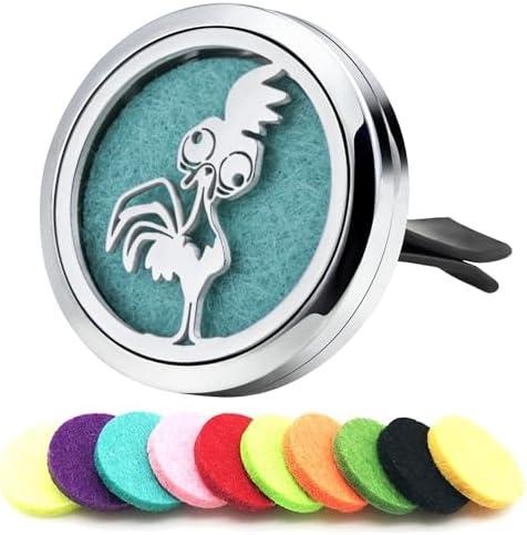 AZNECK Car Diffuser Vent Clips Aromatherapy Essential Oil Car Diffuser Vent Clip Air Freshener 10 Felt Pads Cartoon Chicken Car Accessories for Women Gifts
