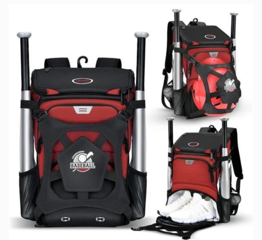 BAGNN Baseball Bag for Adult and Youth, Large Capacity Bat Bag Lightweight Softball Bag with Shoe Compartment and Fence Hook for TBall Bat & Equipment, Waterproof Baseball Backpack for Helmet, Gloves