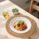Round Woven Placemats Set of 10-13 Inch Natural Water Hyacinth Place Mats for Dining Table, Boho Farmhouse Kitchen Table Decor, Rustic Braided Table Mats for Daily Use & Holiday Table Setting