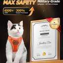Halypet Cat Harness and Leash Set [MAX Safety 4th-Gen Upgrade] Escape Proof Adjustable Cat Leash Comfortable Soft Vest Easy to Wear Kitten Harness with Reflective Strip for Cats Walking, XS Orange