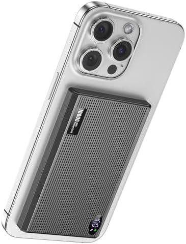 iAXBi Portable Charger Power Bank, 10000mAh Wireless Charger iPhone with USB C to 20 W PD Fast Charging Cable, Mag-Safe Battery Pack Magnetic Charger for iPhone 16/15/14/13/12 Pro/Pro Max/Plus, iPad