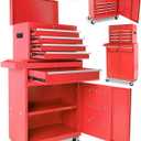 5-Drawer Steel Tool Chest with wheels and drawers, 2-in-1 Heavy Duty Rolling Tool Cabinet with Detachable Storage Box, Lockable Wheels & Anti-Slip Liners, Adjustable Shelf for Garage, Workshop