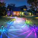 TISEJOY Solar Pathway Lights Outdoor Waterproof 8 Pack Color Changing Garden Light for Yard Patio Driveway Walkway Lawn Landscape Lighting for Outdoor 4th of July Decorations