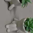 Der Rose 2 Pack Fake Plants Succulents Plants Artificial for Living Room Home Bathroom Office Decor (White)