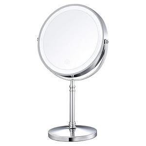 8" Lighted Makeup Mirror, 10X Makeup Mirror with Lights, Double Sided Dimmable Magnifying Mirror with Light, Rechargeable and Brightness Adjustable, Cordless Vanity Mirror with Lights