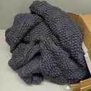 Knitted Weighted Blanket for Adult, Chunky Knit Weighted Throw for Sleep 60"*80" 20lbs, Cooling Breathable Machine Washable Heavy Blanket for Room Decor (Dark Grey, Queen)