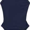 TYR Sport Girls' Solid Durafast Diamondback Swim Suit (Navy, 24)