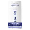 Native Deodorant Contains Naturally Derived Ingredients, 72 Hour Odor Control, Deodorant for Women and Men, Aluminum Free, Unscented 2.65oz