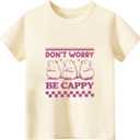 Toddler T-Shirts for Kids Baby Boy Girl Graphic Tees Summer Funny Animal Letter Print Cute Cotton Clothes 2T-8Y (Yellow)