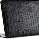 Compatible with New MacBook Pro 13 Inch Case 2022-2016 Release A2338 M1 M2/A2289/A2251/A2159/A1989/A1706 with Touch Bar & Touch ID, PU Leather Hard Case with Keyboard Cover, Black Leather