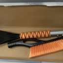 EcoNour 27" Aluminum Ice Scrapers for Car Windshield | Car Snow Scraper Window and Snow Brush with Ergonomic Foam Grip Winter Accessories (Orange)