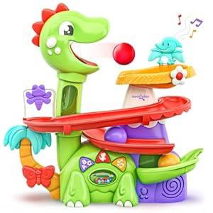 Move2Play, Air-Powered Dinosaur Ball Popper | 30+ Songs, Sayings, & Lights | Baby & Toddler Toys Ages 6 7 8 9 10 12+ Months | Boy & Girl Gift for 1, 2+ Year Olds | Birthday Present