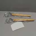 Pack of 2 Danish Dough Whisk, Kitchen Baking Flour Mixing Tool for Sourdough, Bread, Flour Paste, Butter, Pancake, Pizza, Cake, Pastry, Biscuits, Wooden Handle Stainless Steel Ring