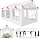 COBIZI 10x20 Party Tent Heavy Duty, 10x20 Tent with Removable Sidewalls & 4 Built-in Sandbags, Commercial White Tent, UV 50+, Waterproof, White, Size: 10x20FT