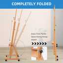 Falling in Art Large H-Frame Studio Artist Easel, Adjustable Beechwood Painting Easel Stand, Movable Floor Easel Holding Canvas up to 51 Inches, Natural
