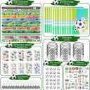 Kolewo4ever 294 Pieces Soccer Party Supplies Set Bulk Sports Goodie Bag Fillers for Soccer Party Gifts Bags