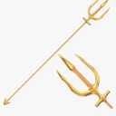 Metal Trident Spear Cosplay Costume, 3-pronged Poseidon Weapon for Adult Halloween