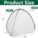 DECOHS 2 Pcs White Pop Up Plant Shade Cover Tent, 22 x 22 x 22 Inch Garden Sunshade Cloth Sun Protection Tent, 60% Sunblock Plant Cover Net with Stakes for Outdoor Plants Flower Potted