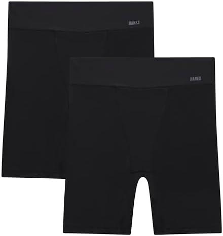 Hanes Women's Moves Underwear, Anti-Chafe Slip Shorts, Microfiber Slip Shorts for Women, 2-Pack L