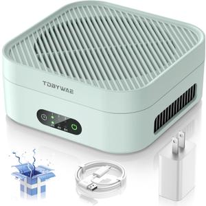 Air Purifiers for Home 600 Sq.Ft, TDBYWAE H13 True HEPA Air Purifier with USB Cable for Pets Dust Dander Pollen Odor Smoke, Small Portable Air Purifier for Bedroom Office Desktop Car RV (Green)