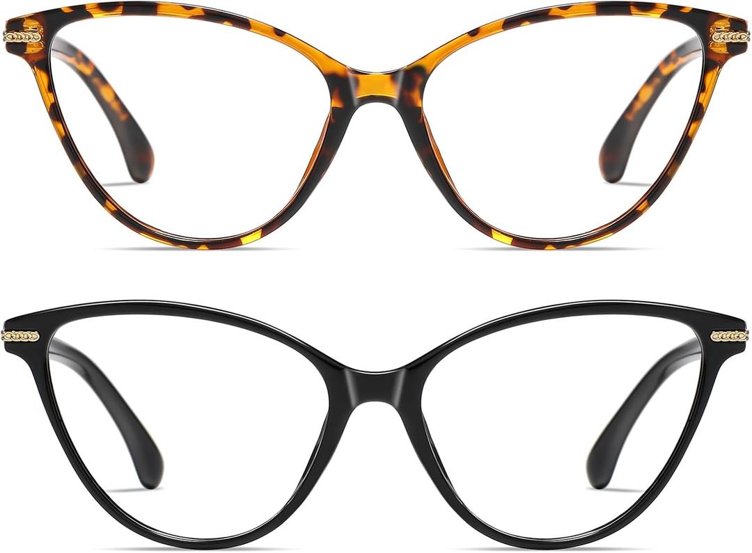 AABV Cat Eye Reading Glasses for Women Men Readers,Blue Light Blocking Spring Hinges Eyeglasses,Anti UV Ray/Glare/Eyestrain (Mix1)