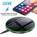 Wireless Charger 30WWireless Charger Pad Fast Wireless Charging Compatible with Galaxy S24/S23/S22/S21/S20/S10, Fast Charger Compatible with iPhone 16/15/14/13/12/11 Series