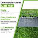 Golf Hitting Mat 5x4ft, 31mm Artificial Turf Practice Mat with 9 Tees, Durable EVA Backing for Indoor | Outdoor Driving, Chipping & Swing Training with Carrying Case