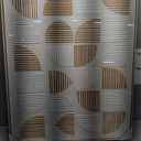 Neutral Beige Half Moon Wall Art, Mid Century Hand Painted Geometric Oil Painting, Framed Textured Line Artwork for Living Room Bedroom Office 32x40 Inch (3240)