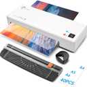 Buyounger Laminator Machine with 40 Laminating Sheets, A4 Laminator Thermal and Cold with Paper Trimmer & Corner Rounder, 9-Inch Laminating Machine for Home School Office