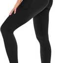 High Waisted Leggings for Women - No See Through Tummy Control Cycling Workout Yoga Pants with Pockets Reg & Plus (Large-X-Large, Black)