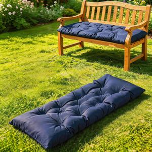 Yddsky 59 Inch Waterproof Indoor/Outdoor Garden Bench Seat Cushions,Thicken Patio Bench Soft Rocking Chairs Pad Lounger Seat for Porch Wicker Loveseat Settee (59x19.6x3.9 Inch,Navy)