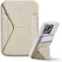 MOFT Magnetic Wallet Stand Compatible with iPhone 16/15/14/13/12 Series, Angle Adjustment & Magsafe Compatible MOVAS Phone Stand, Beach White