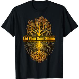 Let Your Soul Shine Tree of Life T-Shirt (Small, Black)