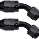 EVIL ENERGY 10AN PTFE Hose End Fitting 45 Degree Black for PTFE Hose Only 2PCS