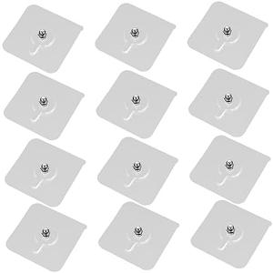 CAXUSD 12pcs Invisible Traceless Screw Stickers Punch Wall Hooks for Picture Hanging for Solid Walls Easy to Install for Photos and Decorations