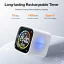 Ticktime TK3 Pomodoro Timer Cube, Productivity Timer, 5/10/30/60 Min Presets, Custom Countdown, Stopwatch & Clock, Triple Alarms, Silent/Vibration/Sound Alerts, Rechargeable for ADHD Study Task, White