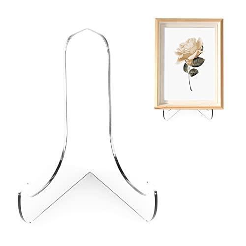 Boloyo 60-Degree Angle Acrylic Plate Display Stand , 3 Inch 2PC Clear Acrylic Display Holder Easel Base for Home Office Kitchen School Art Display White