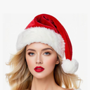 Christmas Hat Santa Hats for Adults Unisex Red Velvet Extra Thicken Xmas Hat for New Year Festive Holiday Party
