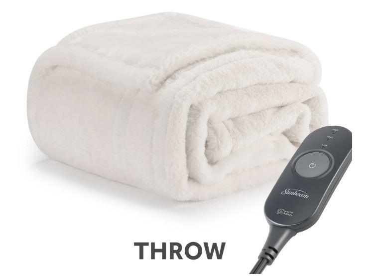 Sunbeam Faux For Heated Throw 50x60 in